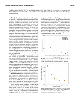 Thermal Conductivity of Asteroid Analogue Material