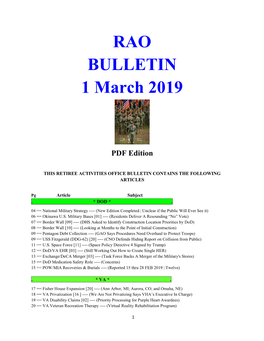 RAO BULLETIN 1 March 2019