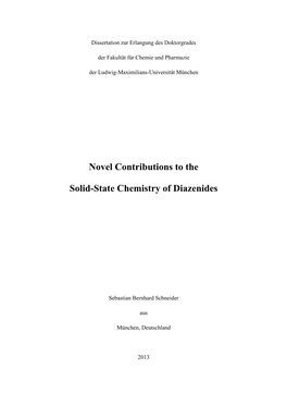 Novel Contributions to the Solid-State Chemistry of Diazenides” 05/2009–11/2009 Master Thesis (Inorganic Chemistry) Ludwig-Maximilian University Munich (Prof