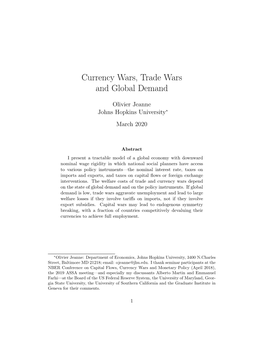 Currency Wars, Trade Wars and Global Demand