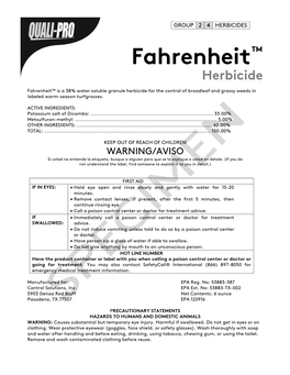 Fahrenheit™ Herbicide