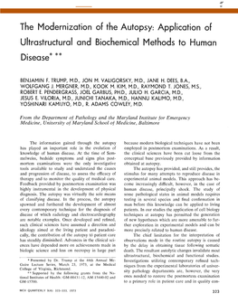 The Modernization of the Autopsy: Application of Ultrastructural And