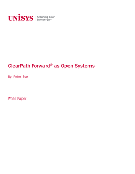 Clearpath Forward® As Open Systems