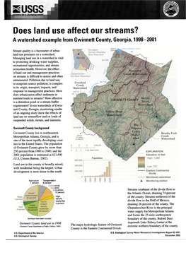 Stream Quality Is a Barometer of Urban Land-Use Pressures on a Watershed