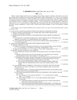 Flora of China 12: 119–123. 2007. 3. ZIZIPHUS Miller, Gard. Dict. Abr., Ed