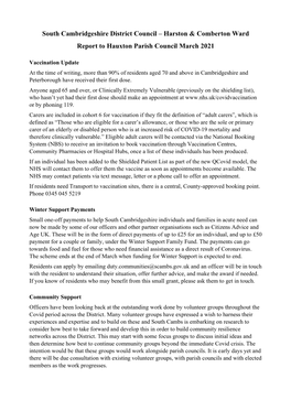 South Cambridgeshire District Council – Harston & Comberton