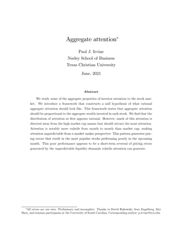 Aggregate Attention∗