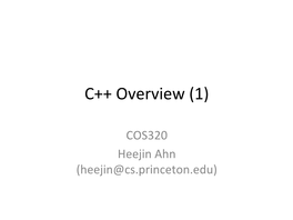 C++ Overview (1)