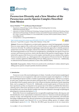 Paramecium Diversity and a New Member of the Paramecium Aurelia Species Complex Described from Mexico