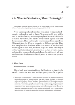 The Historical Evolution of Power Technologies*
