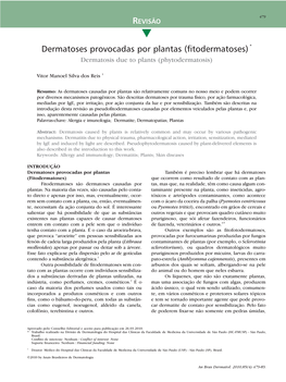 Dermatosis Due to Plants (Phytodermatosis)*