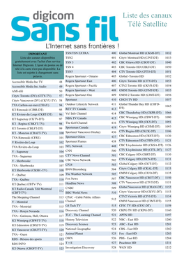Liste Des Canaux Télé Satellite
