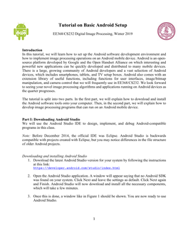 Tutorial on Basic Android Setup
