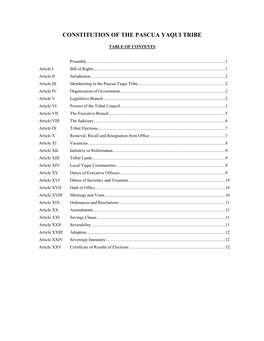 Constitution of the Pascua Yaqui Tribe