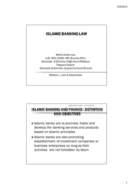 Islamic Banking Law
