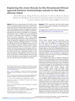 Exploring the Main Threats to the Threatened African Spurred Tortoise Centrochelys Sulcata in the West African Sahel