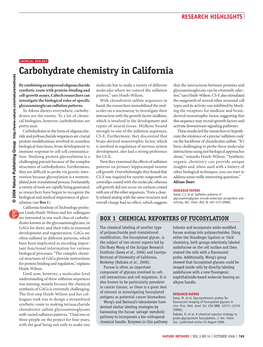 Carbohydrate Chemistry in California