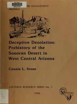 Prehistory of the Sonoran Desert in West Central Arizona