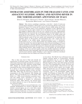 Ostracod Assemblages in the Frasassi Caves and Adjacent Sulfidic Spring and Sentino River in the Northeastern Apennines of Italy