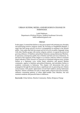 Urban Sufism, Media and Religious Change in Indonesia