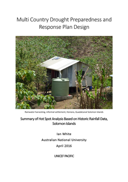 Multi Country Drought Preparedness and Response Plan Design,Solomon Islands -1 Annual Rainfall, January 2016, UNICEF Pacific