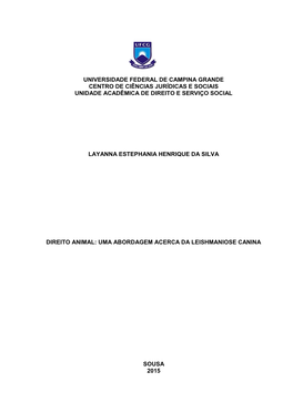 Universidade Federal De Campina Grande Centro De Ciências Jurídicas E Sociais Unidade Acadêmica De Direito E Serviço Social