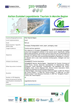 Italian Ecolabel Legambiente Tourism in Marche Region