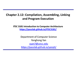 Compilation, Assembling, Linking and Program Execution