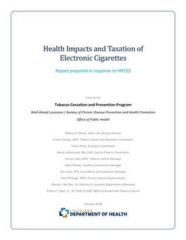 Health Impacts and Taxation of Electronic Cigarettes