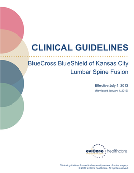 Evicore Lumbar Spinal Fusion Clinical Guidelines