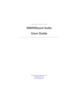 Mbrwizard User Guide