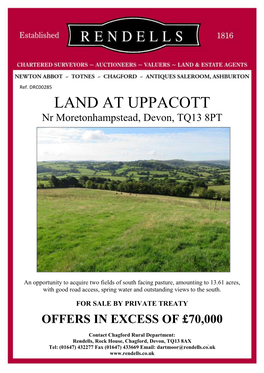 LAND at UPPACOTT Nr Moretonhampstead, Devon, TQ13 8PT