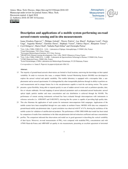 Description and Applications of a Mobile System Performing On-Road