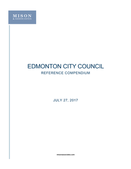 Edmonton City Council Reference Compendium
