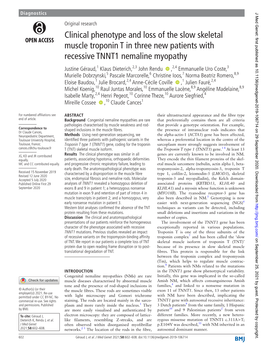 Clinical Phenotype and Loss of the Slow Skeletal Muscle Troponin T In