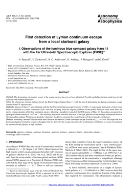 First Detection of Lyman Continuum Escape from a Local Starburst Galaxy