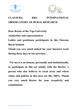 International Observatory of Rural Research