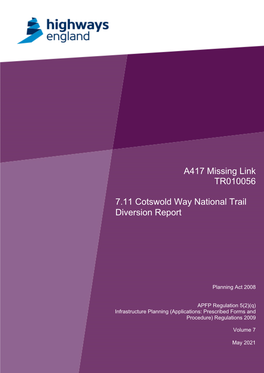 A417 Missing Link TR010056 7.11 Cotswold Way National Trail