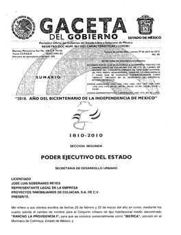 I 8 I 0-20 I 0 Poder Ejecutivo Del Estado