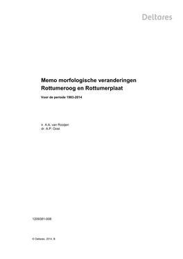 Memo Morfologische Veranderingen Rottumeroog En Rottumerplaat