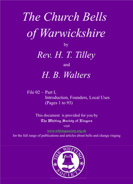 The Church Bells of Warwickshire by Rev