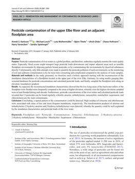 Pesticide Contamination of the Upper Elbe River and an Adjacent Floodplain Area