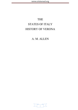 The States of Italy History of Verona Am
