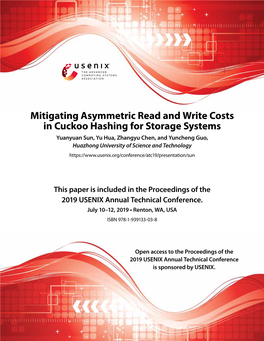 Mitigating Asymmetric Read and Write Costs in Cuckoo Hashing for Storage Systems