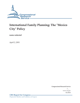 International Family Planning: the 