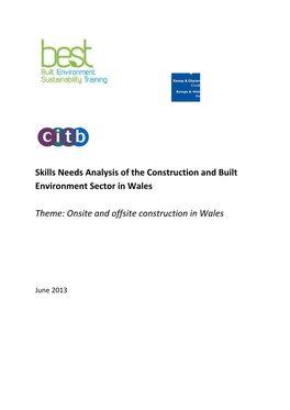 Skills Needs Analysis of the Construction and Built Environment Sector in Wales
