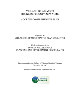 Rockland County, New York Adopted Comprehensive Plan