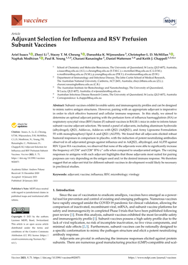 Adjuvant Selection for Influenza and RSV Prefusion Subunit Vaccines