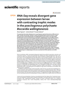 RNA-Seq Reveals Divergent Gene Expression Between Larvae