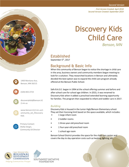 Discovery Kids Child Care Benson, MN